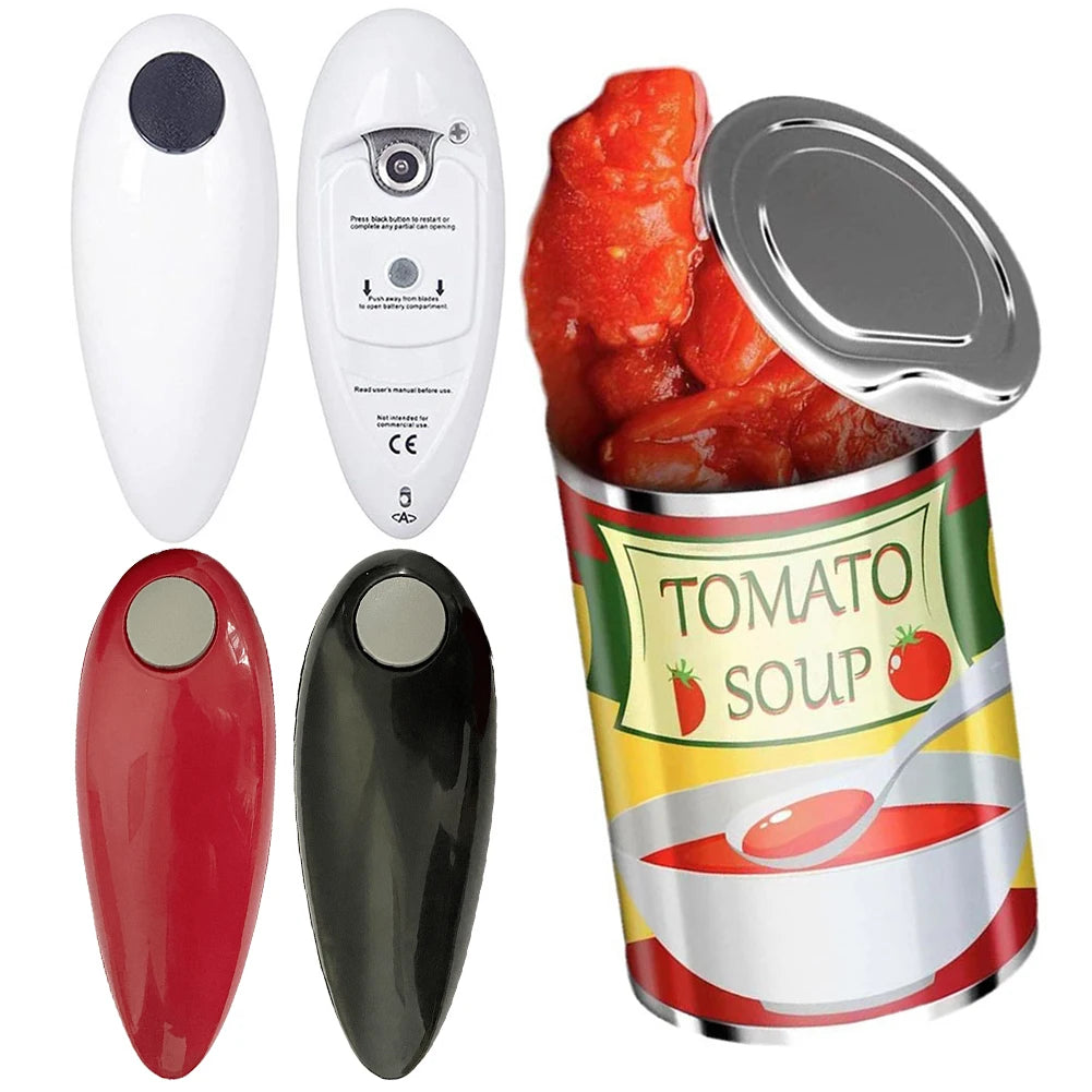 Electric Can Opener Automatic Bottle Opener Mini One Touch Battery Operated Smooth Edges Can Opener Kitchen Bar Tool Gadgets