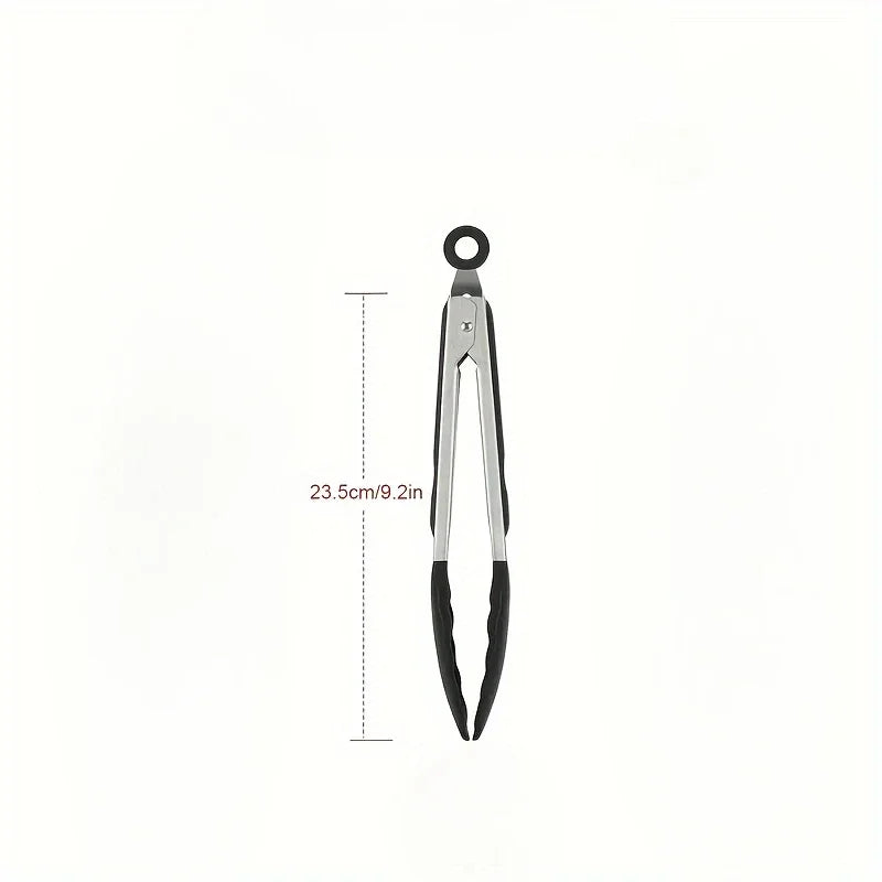3 Size Available Heavy Duty Stainless Steel Kitchen Tongs with Silicone Tips High Heat Resistant Locking Design Secure Grip