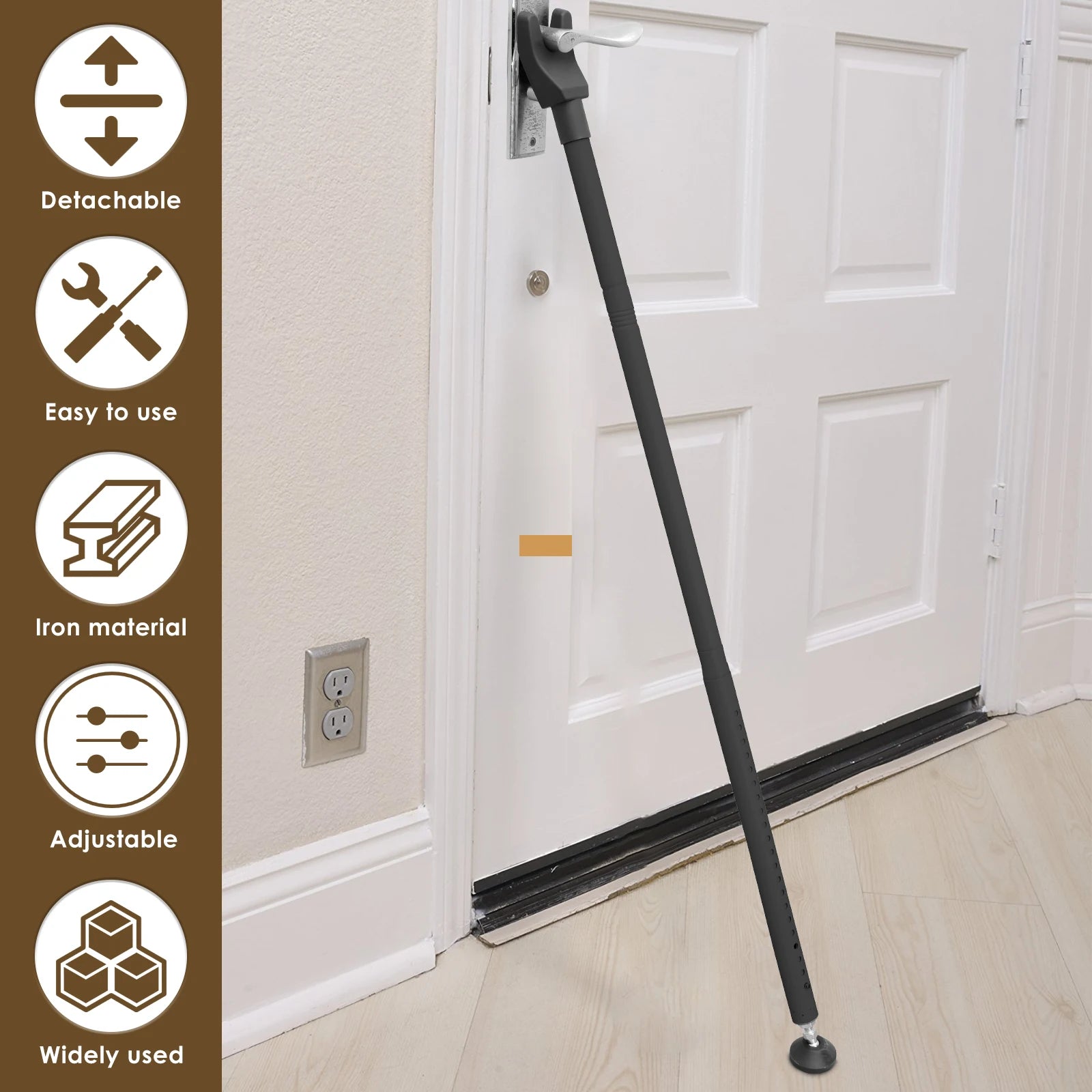 Sliding Door Lock Bar 44-55 Inch Adjustable Door Security Bar Removable Door Stopper Security Patio Door Bar Glass Door Jammer