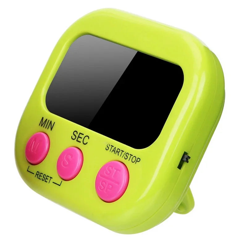 Electronic Kitchen Timer Magnetic LCD Digital Count Down Up Stopwatch Loud Kitchen Cooking Shower Study Stopwatch