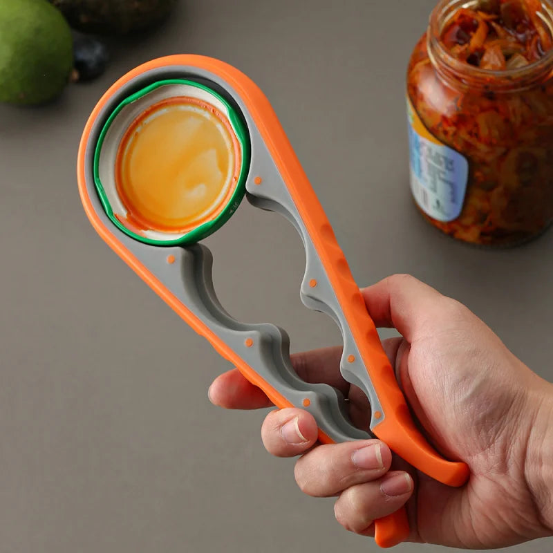 1PC 4-in-1 Multi-Function Non-Slip Kitchen Bottle Opener Twist Can Opener Labor-Saving Bottle Lid Opener for Easy Home Use