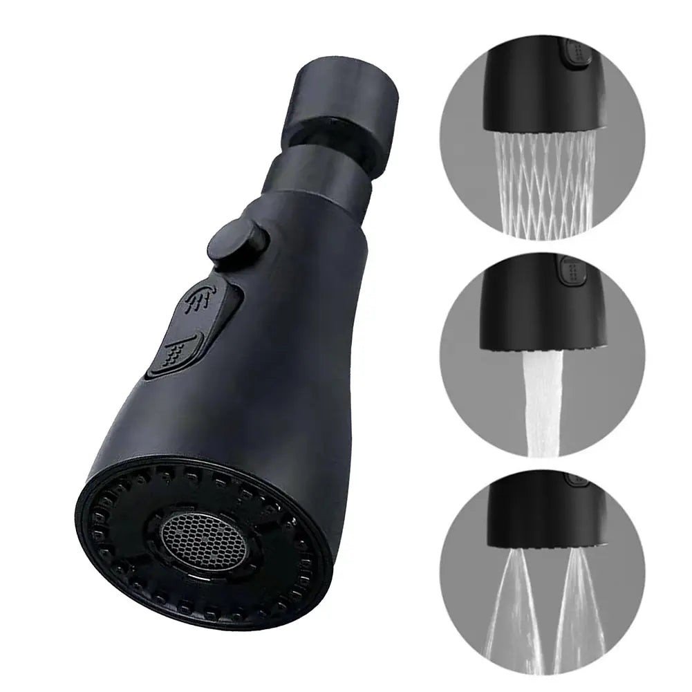 3 In 1 Kitchen Faucet Extender 360 Degree Rotate Pull Out Kitchen Tap Multi-mode Strong Flushing Booster Kitchen Accessories