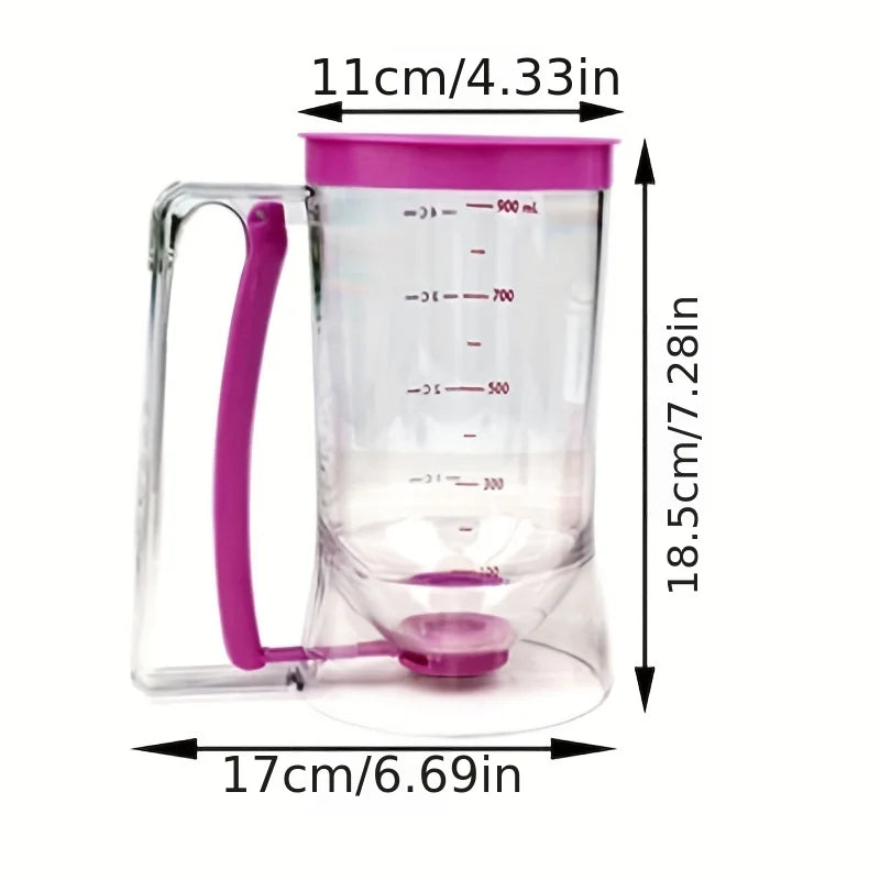 Upgraded Version 1 Pcs 900ml Batter Dispenser Hand-held Graduated Funnel Pastry Dough Dispensador For Pancake Cupcakes Cake