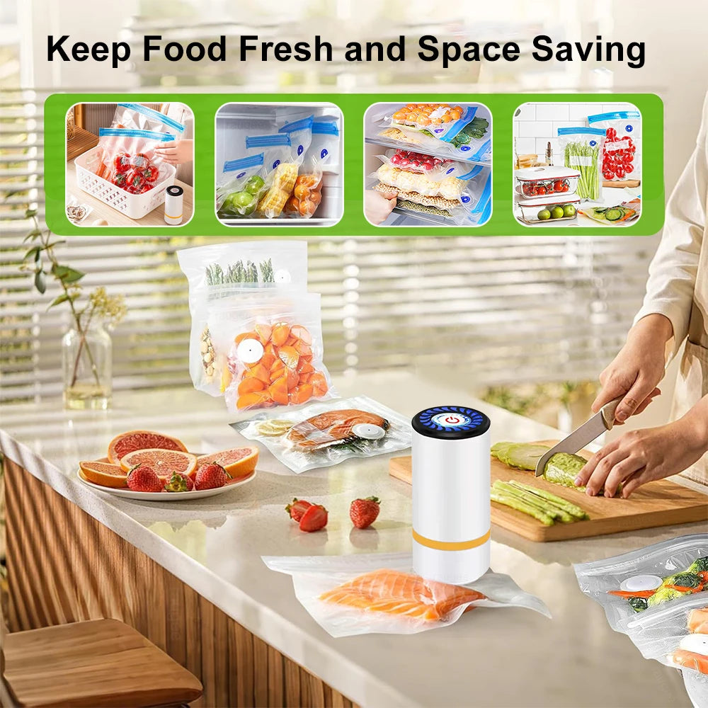Air Vacuum Sealer Pump Handheld Food Sealing Pump USB Rechargeable Sealer Pump For Food Automatic Mini Sealer Pump Food Air Pump