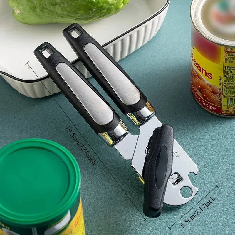 Professional Stainless Steel Tin Can Opener Multifunctional Side Cut Kitchen Tool Beer Bottle Opener