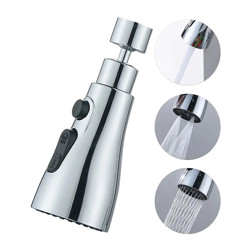 3 In 1 Kitchen Faucet Extender 360 Degree Rotate Pull Out Kitchen Tap Multi-mode Strong Flushing Booster Kitchen Accessories