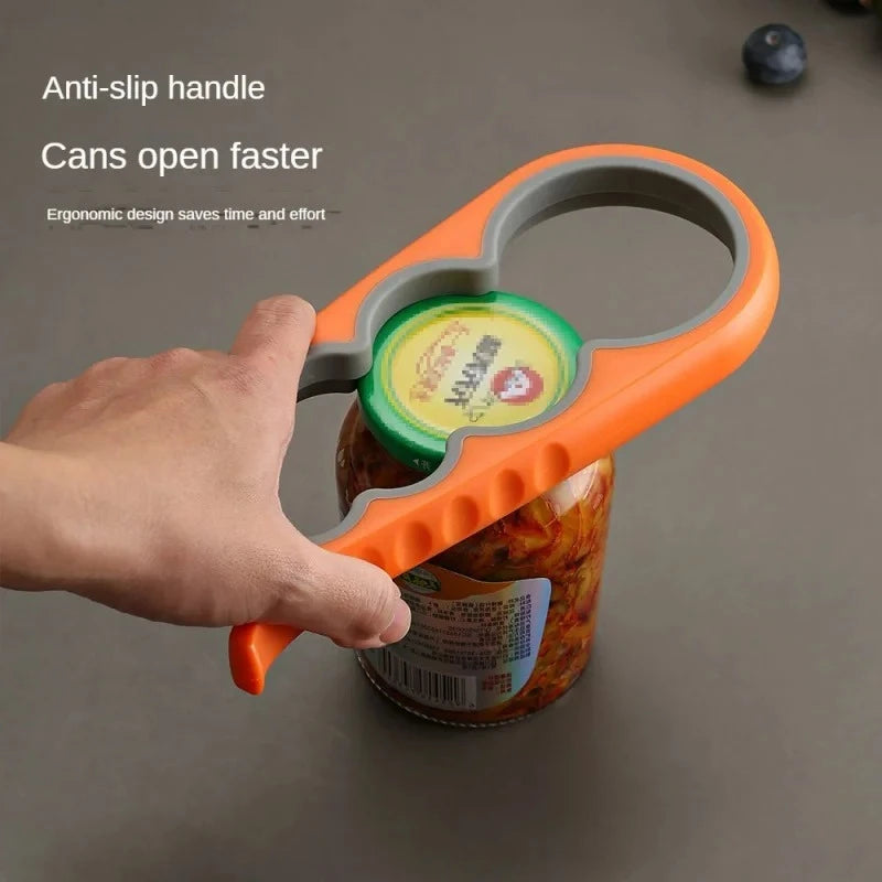 1PC 4-in-1 Multi-Function Non-Slip Kitchen Bottle Opener Twist Can Opener Labor-Saving Bottle Lid Opener for Easy Home Use