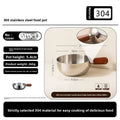 New 14cm Mini Pot for Camping Dorm Kitchen Stainless Steel Saucepan with Wood Handle, Portable Cookware