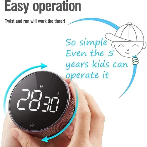 1 Piece Digital Timer Large LED Display Kitchen Reminder Visual Timer Magnetic Countdown Timer for Classroom Cooking Fitness