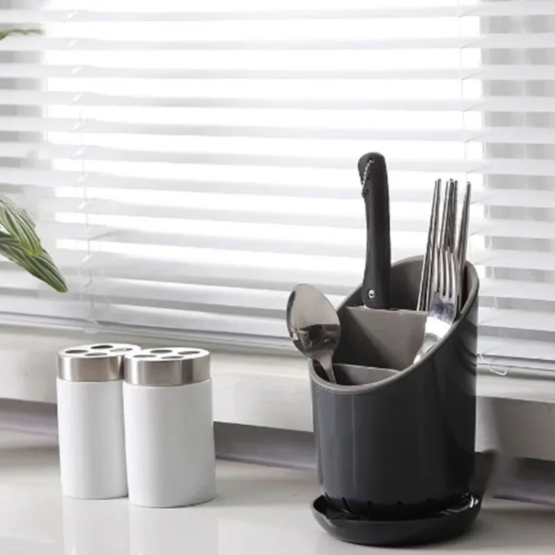 1pc Cutlery Storage Holder Plastic Drainer Drain Containers Drying Rack Tableware Table Knife Spoon Fork Container Kitchen Tool
